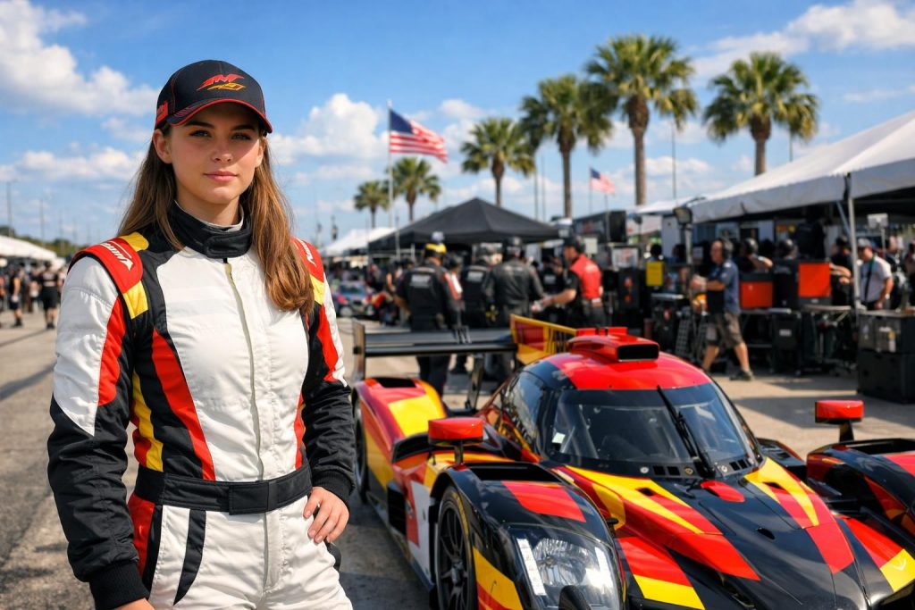découvrez la victoire impressionnante de lilou wadoux, talentueuse pilote automobile d'amiens, lors de la course d'endurance en floride.