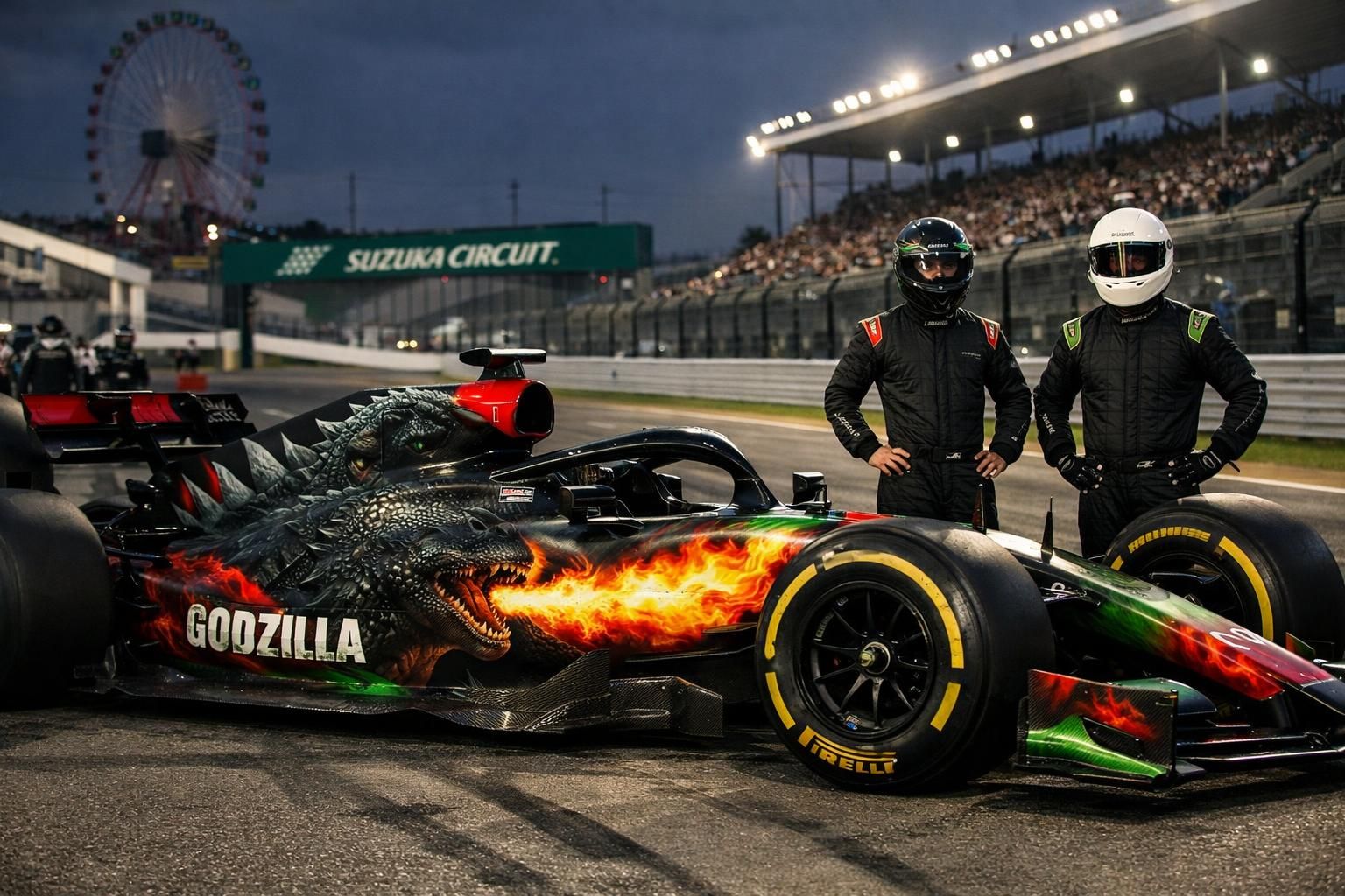 découvrez la nouvelle livrée spectaculaire « godzilla » de haas pour le grand prix du japon de formule 1, une célébration unique et audacieuse du légendaire monstre japonais.
