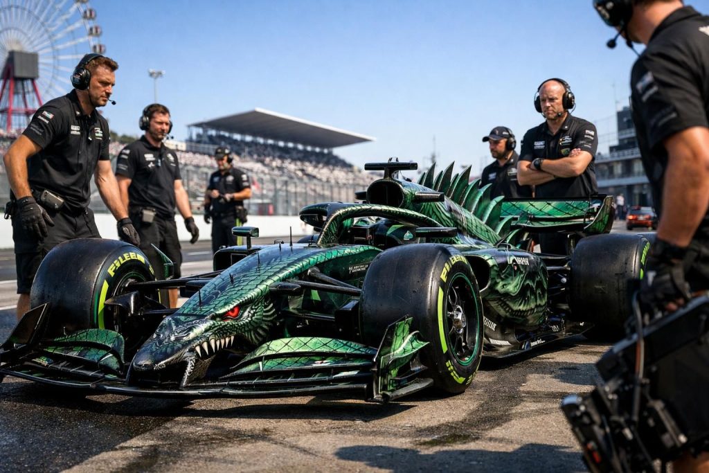 découvrez la nouvelle livrée spectaculaire « godzilla » de haas pour le grand prix du japon en formule 1, alliant performance et design audacieux.