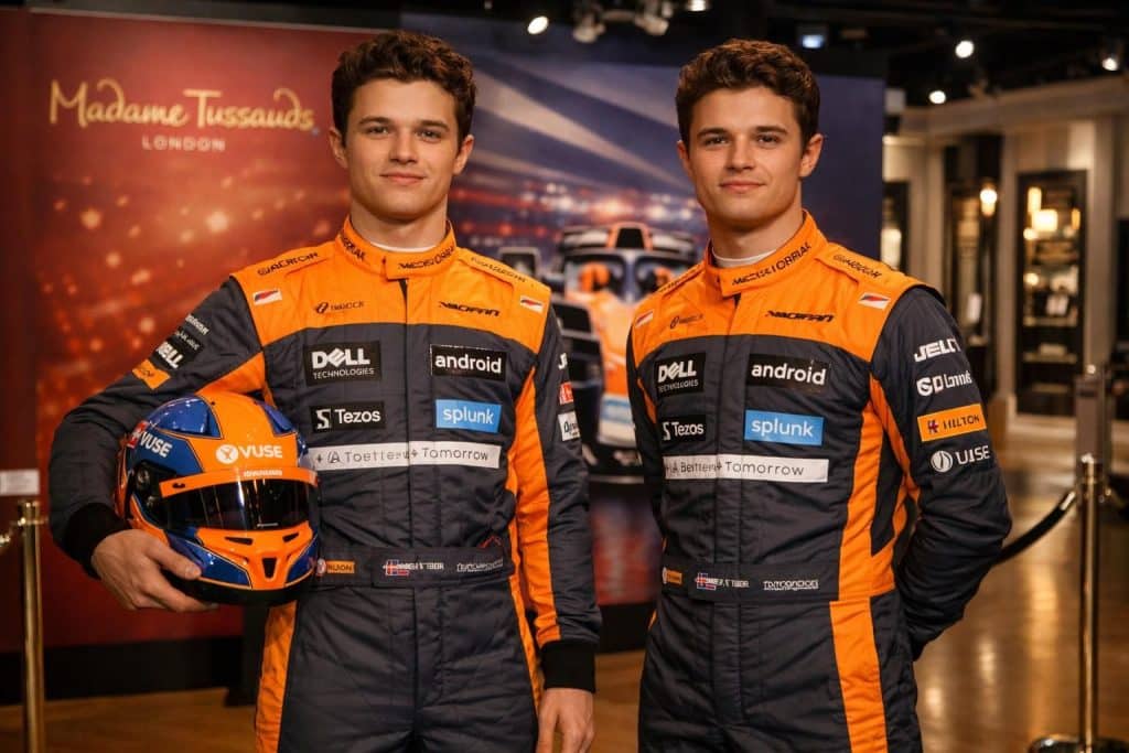 découvrez l'hommage exceptionnel à lando norris, bientôt immortalisé en statue de cire au célèbre musée madame tussauds de londres, célébrant son talent en formule 1.