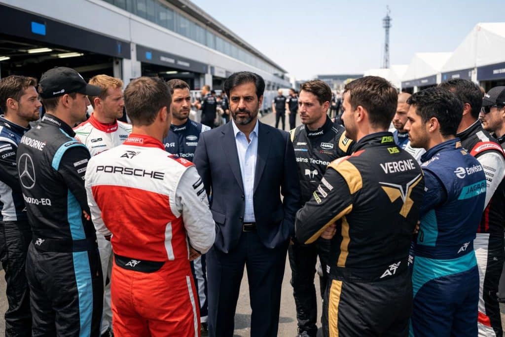 formule e : une révolte massive des pilotes secoue la discipline sportive, plaçant mohamed ben sulayem face à une crise sans précédent.