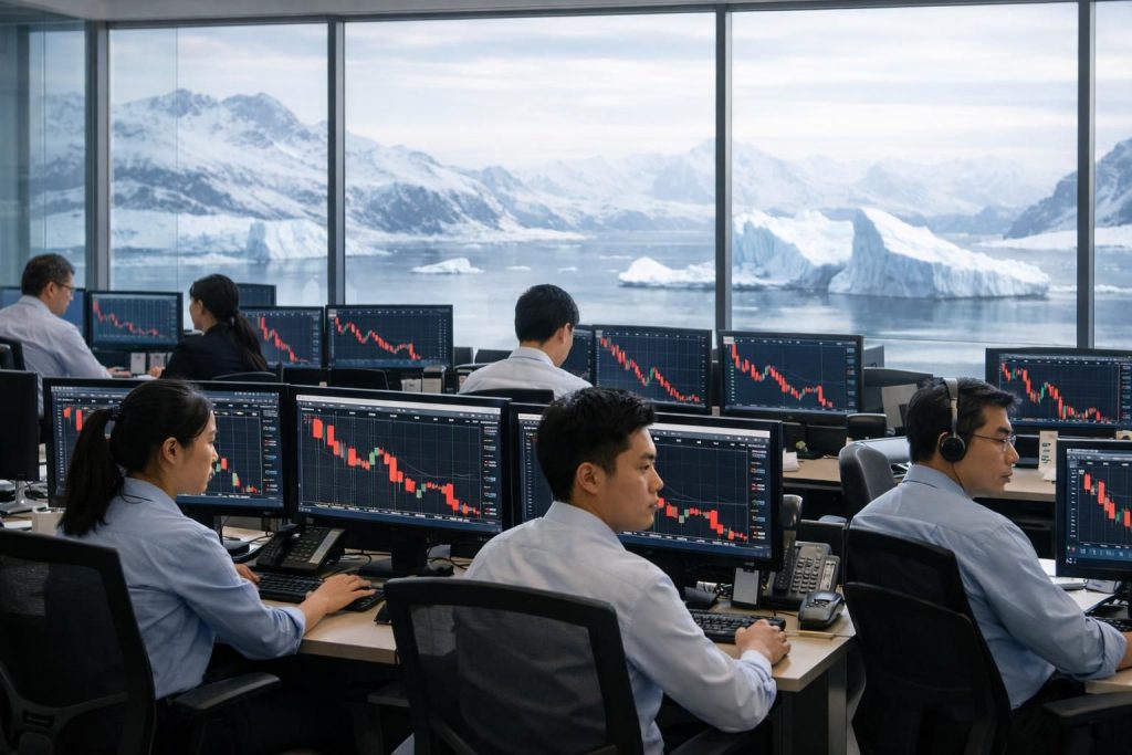 les marchés asiatiques chutent fortement en raison des préoccupations croissantes autour du groenland et de l'incertitude économique mondiale, impactant la confiance des investisseurs.