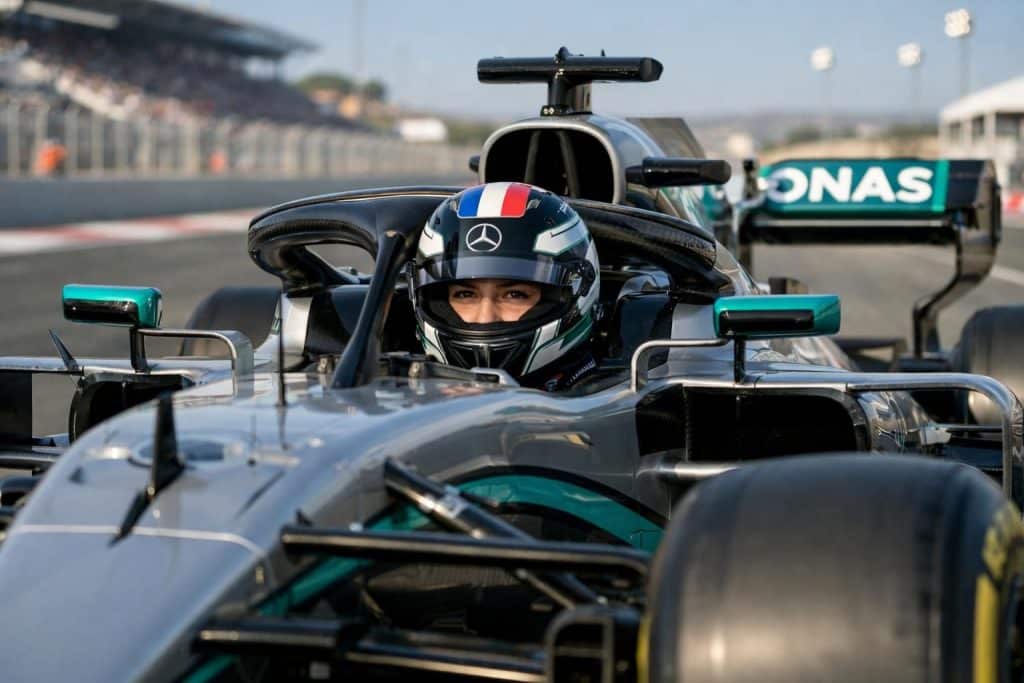découvrez l'incroyable parcours de doriane pin, la française qui prend le volant d'une formule 1 mercedes, réalisant un exploit inédit dans le monde de la course automobile.