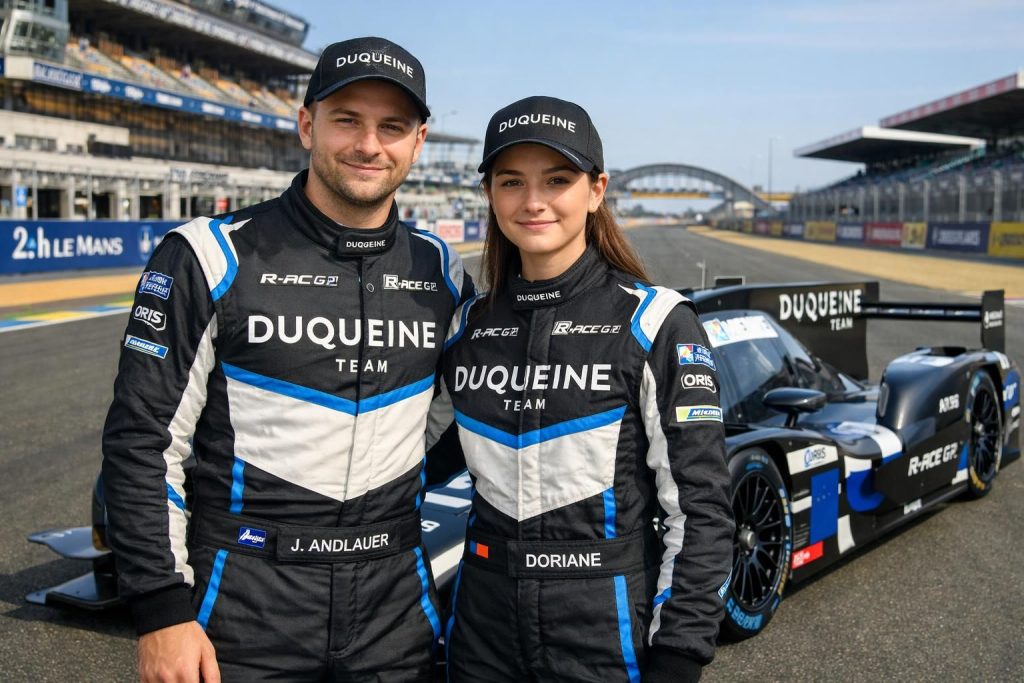 julien andlauer intègre le duqueine team et r-ace gp en catégorie lmp2 aux 24 heures du mans, aux côtés de doriane, pour une saison prometteuse.