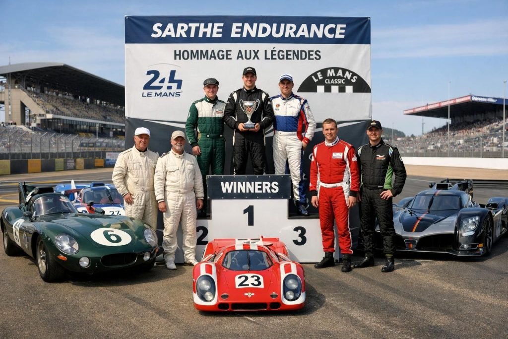 découvrez comment les vainqueurs du concours sarthe endurance célèbrent les légendes des 24 heures du mans et du le mans classic dans un hommage vibrant à l'histoire automobile.