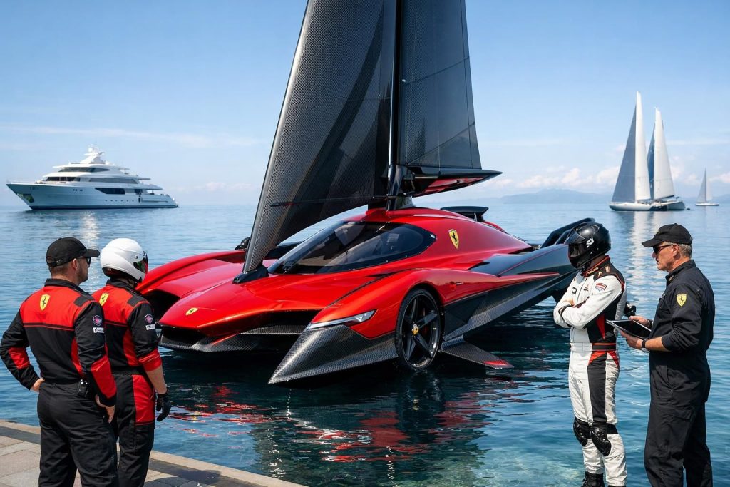 découvrez le bolide océanique futuriste révolutionnaire présenté par ferrari, une innovation unique alliant performance et design dans le monde de la voile.