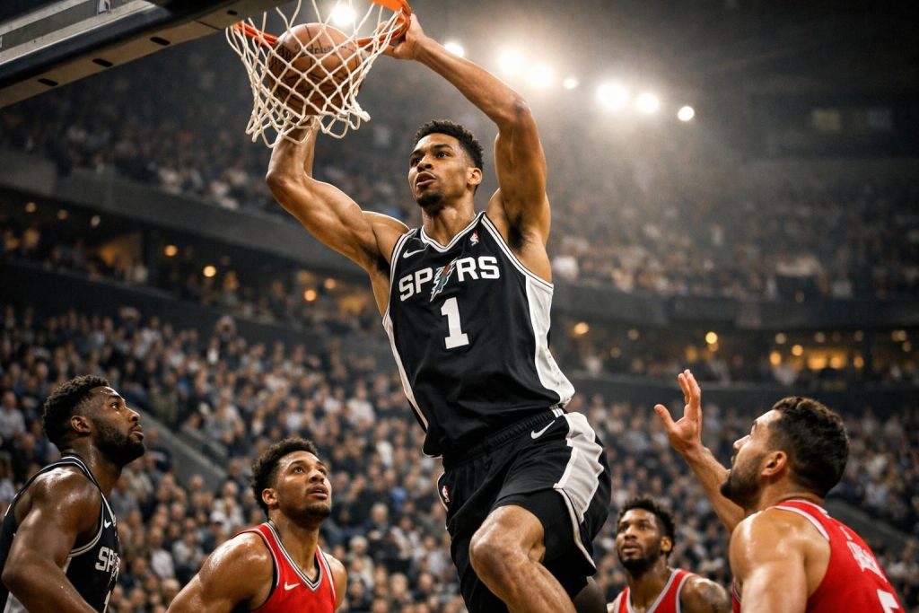 wembanyama brille lors des playoffs avec 35 points, offrant une victoire mémorable pour ses débuts impressionnants avec les spurs.
