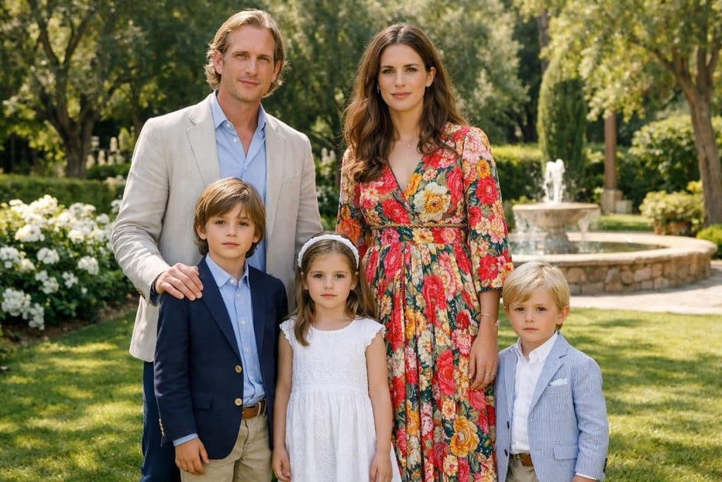 andrea casiraghi et tatiana rayonnent en robes maxi fleuries lors d'une rare sortie en famille avec leurs enfants, alliant élégance et complicité.