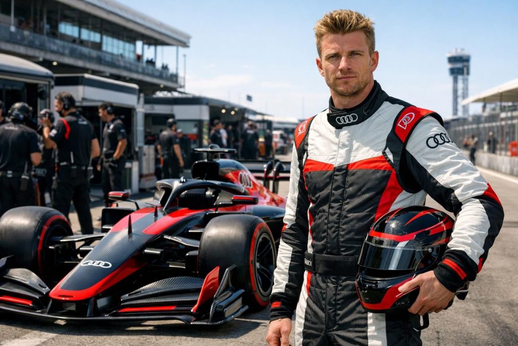découvrez la réponse passionnée de nico hülkenberg face aux critiques concernant audi et la formule 1 2026, illustrant la détermination de la marque à s'imposer avec force.