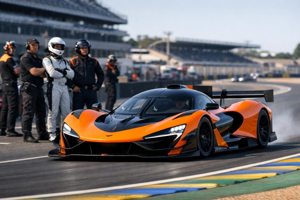 mclaren présente pour la première fois son hypercar sur le circuit, préparant activement les 24 heures du mans 2027 dans le cadre du championnat wec d'endurance.