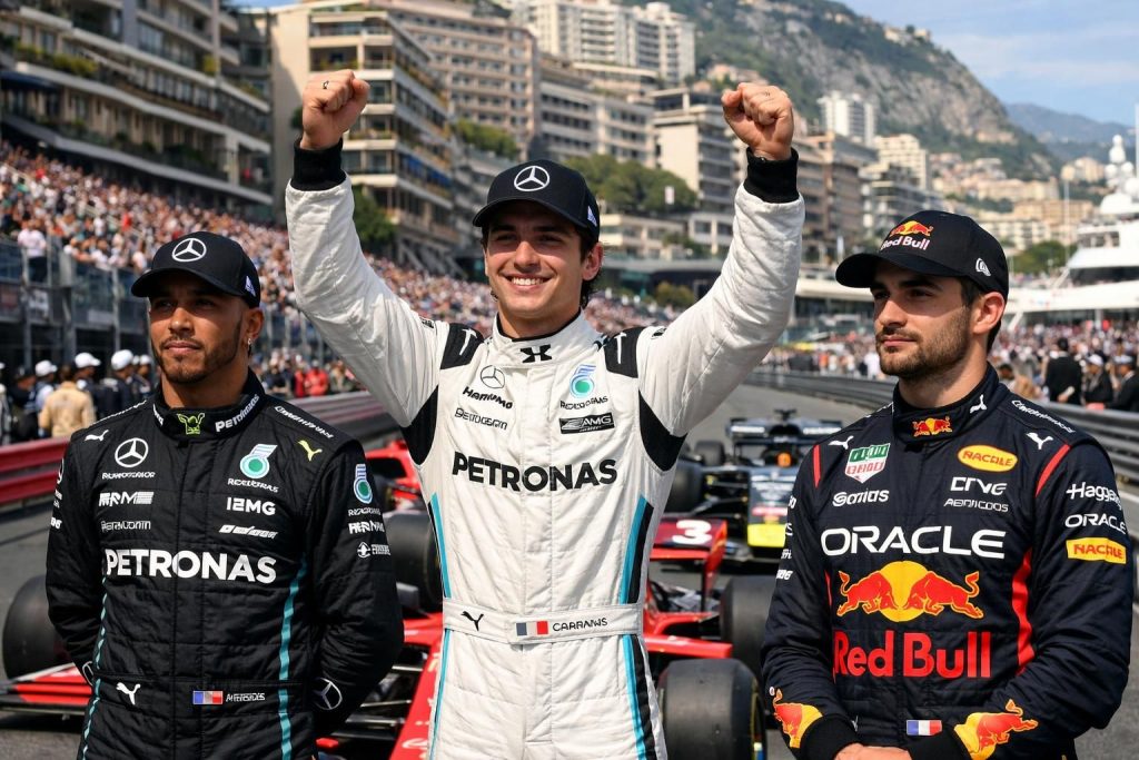 revivez la victoire spectaculaire d'antonelli au grand prix de monaco, avec hamilton et hadjar qui complètent le podium lors de cette course légendaire de formule 1.