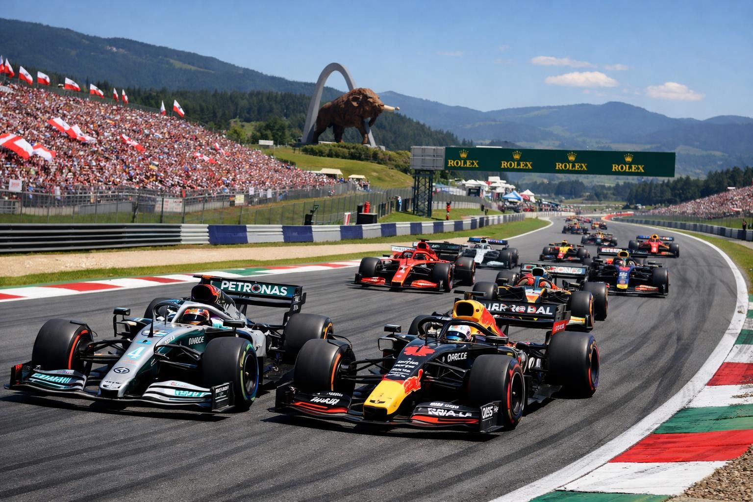 revivez chaque moment palpitant du grand prix d'autriche de formule 1 grâce à notre couverture complète et détaillée de la course.
