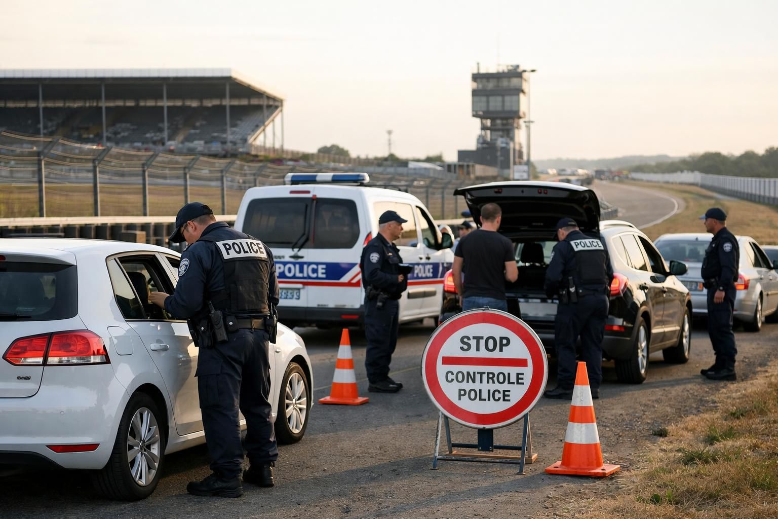 lors des heures du mans, un déploiement important des forces de l’ordre a été mis en place, avec 280 véhicules inspectés et plus de 1 300 contrôles réalisés pour assurer la sécurité de l'événement.