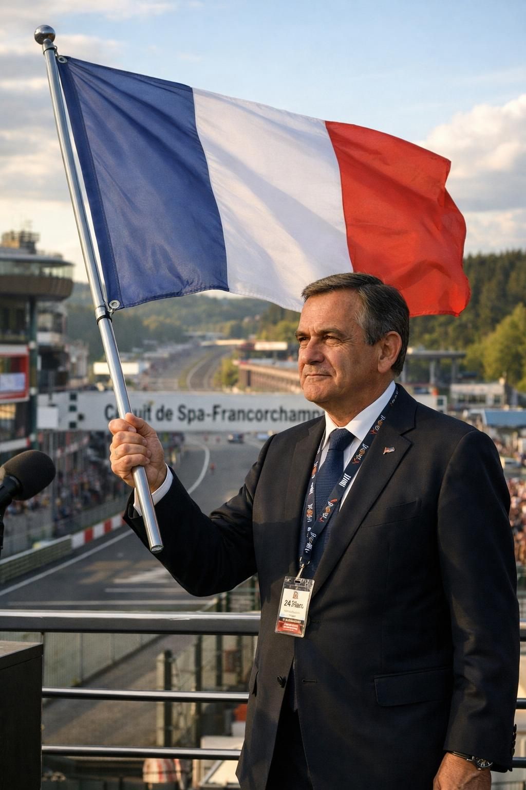 découvrez le rôle de pierre fillon, président de l’automobile club de l’ouest, qui donne le coup d’envoi des prestigieuses 24 heures de spa, une course emblématique d'endurance automobile.