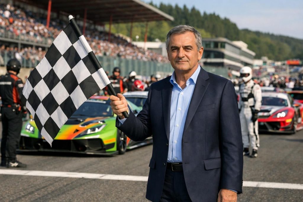 découvrez pierre fillon, président de l’automobile club de l’ouest, responsable du lancement officiel des légendaires 24 heures de spa.