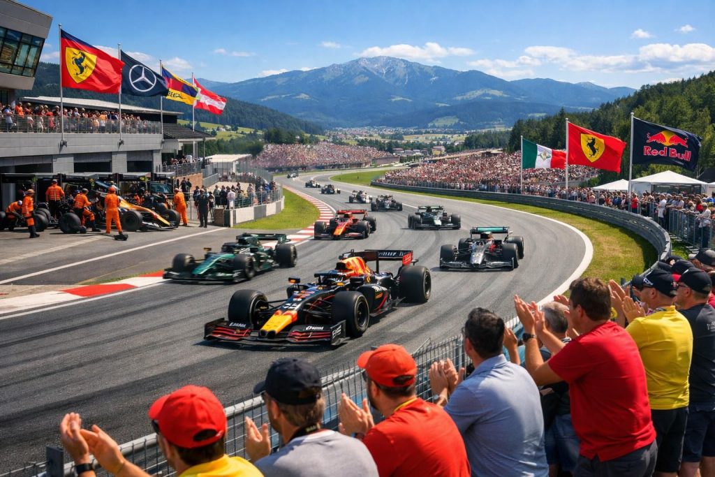 suivez en direct le grand prix d’autriche de formule 1 avec notre couverture minute par minute, pour ne rien manquer des dépassements, stratégies et moments clés de la course.