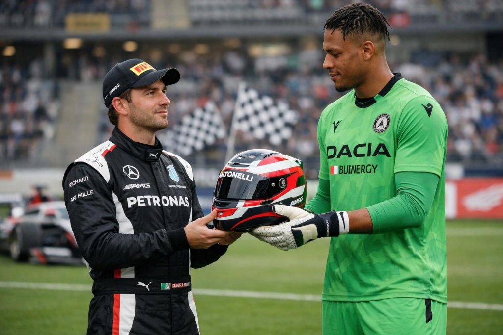plongez dans l'histoire fascinante de la rencontre entre antonelli, pilote de formule 1, et okoye, gardien de l’udinese. découvrez les raisons surprenantes qui ont conduit à cet hommage unique.