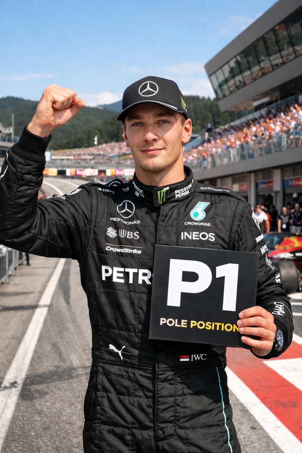 george russell s'offre la pole position du grand prix d'autriche de formule 1, devançant les ferrari pour une première ligne prometteuse.