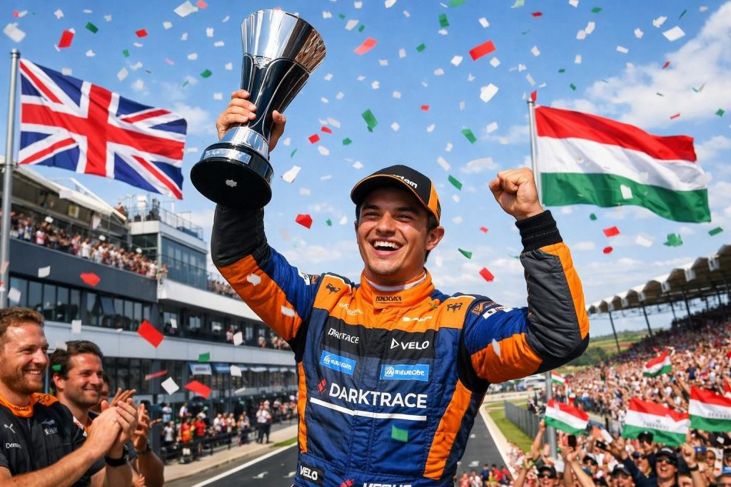 revivez la victoire éclatante de lando norris au grand prix de hongrie en formule 1, une performance remarquable qui marque les esprits.