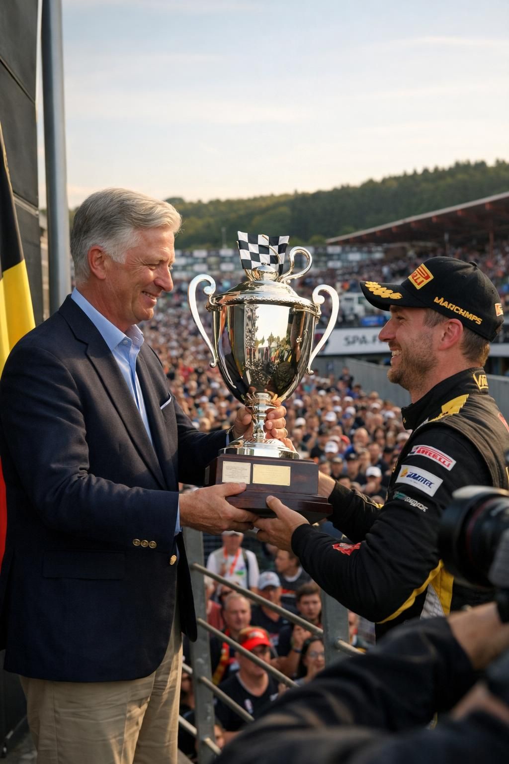le roi philippe honorera le grand prix de belgique de formule 1 en remettant personnellement le trophée au champion, soulignant l'importance de cet événement prestigieux.