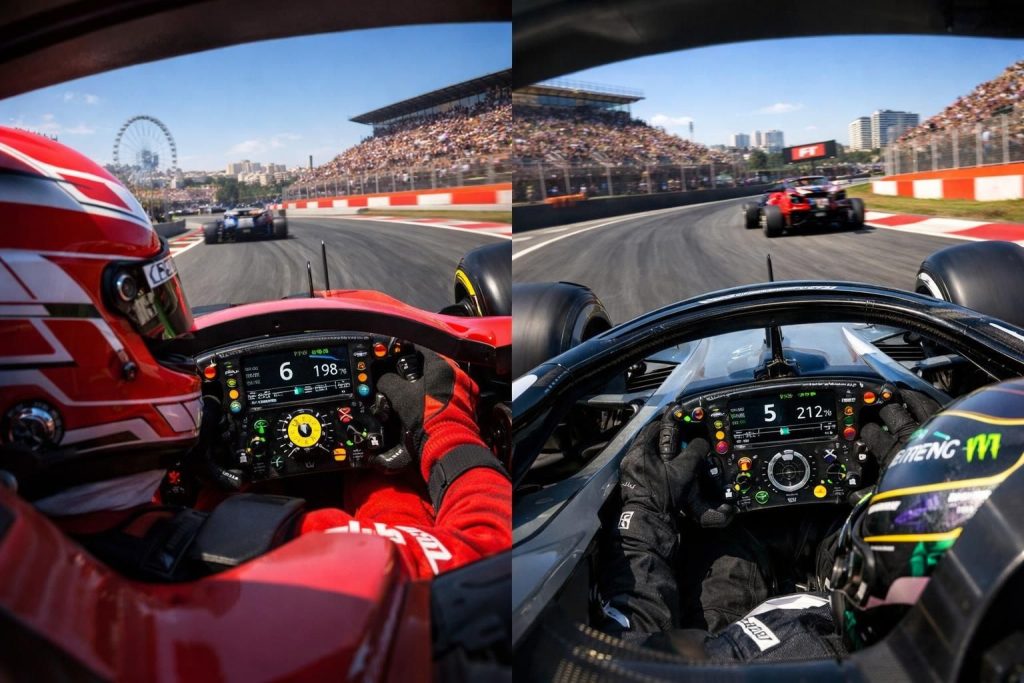découvrez une plongée immersive à bord des ferrari de charles leclerc et lewis hamilton sur le tracé palpitant du madring, une expérience unique mêlant vitesse et sensations fortes.