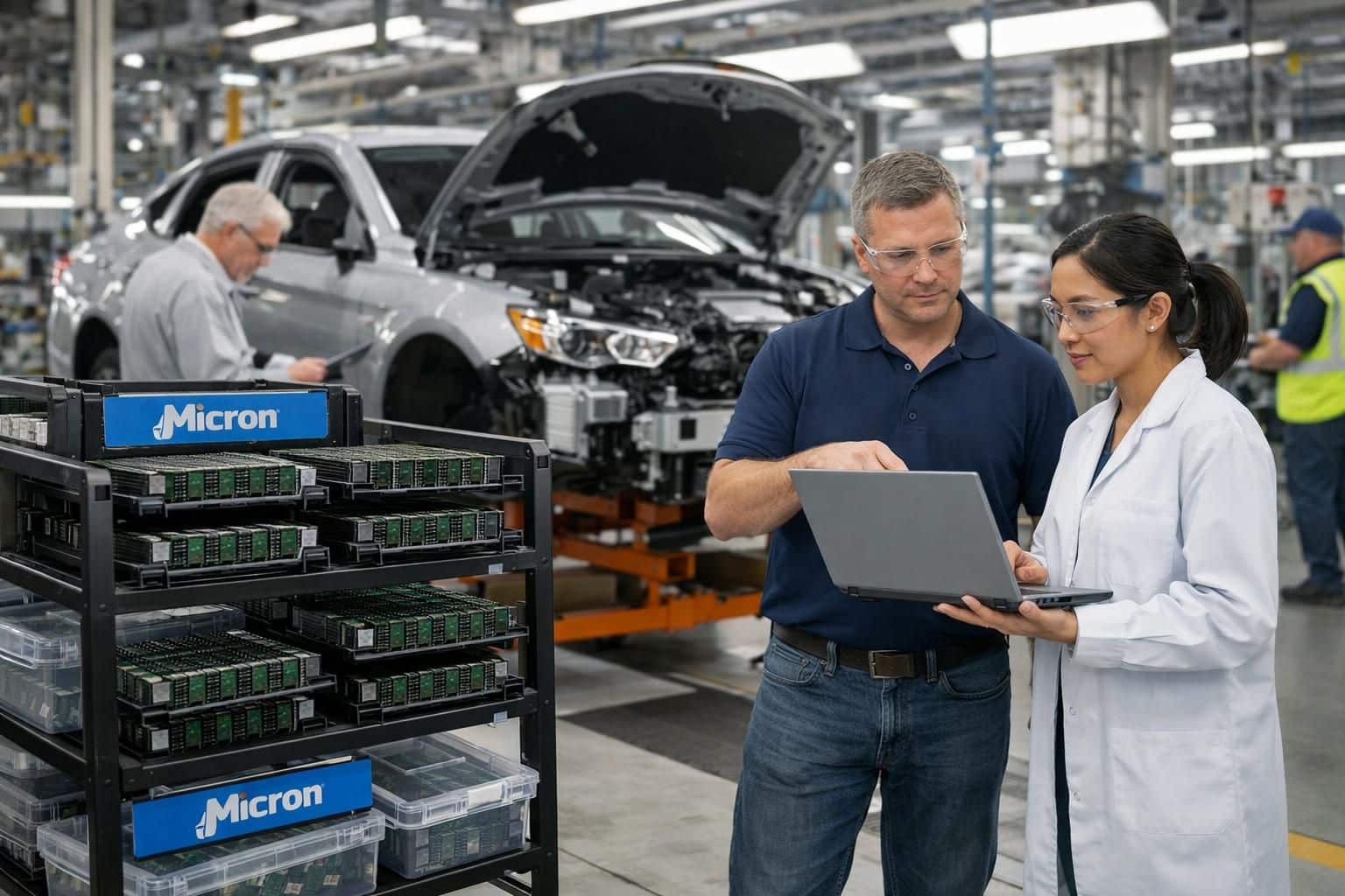 tesla bénéficie d'un approvisionnement privilégié en puces électroniques grâce à un partenariat avec micron, selon une source proche de l'industrie.