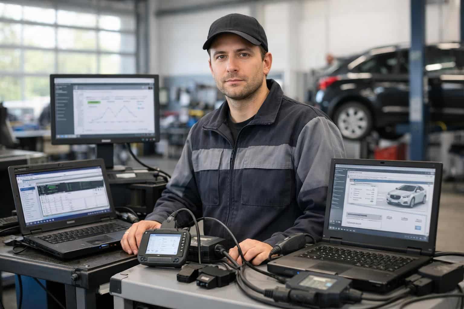 à saint-mars-la-brière, un expert utilise des ordinateurs pour dépanner efficacement les pannes électroniques des voitures, alliant technologie et savoir-faire local.