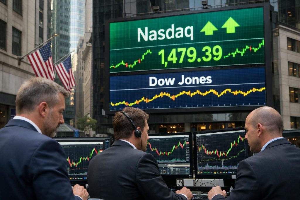 le nasdaq continue de battre des records historiques alors que le dow jones stagne, illustrant des dynamiques contrastées sur le marché de wall street.